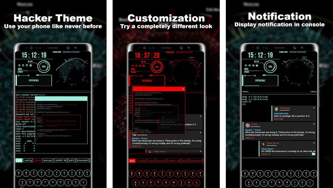 Hacker Theme and 3D Launcher Mod Apk