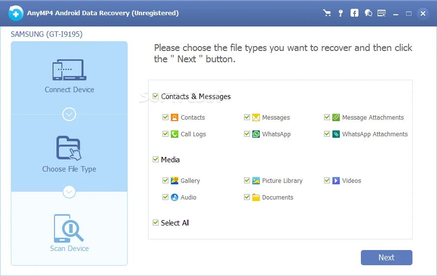Anymp4 Android Data Recovery Software