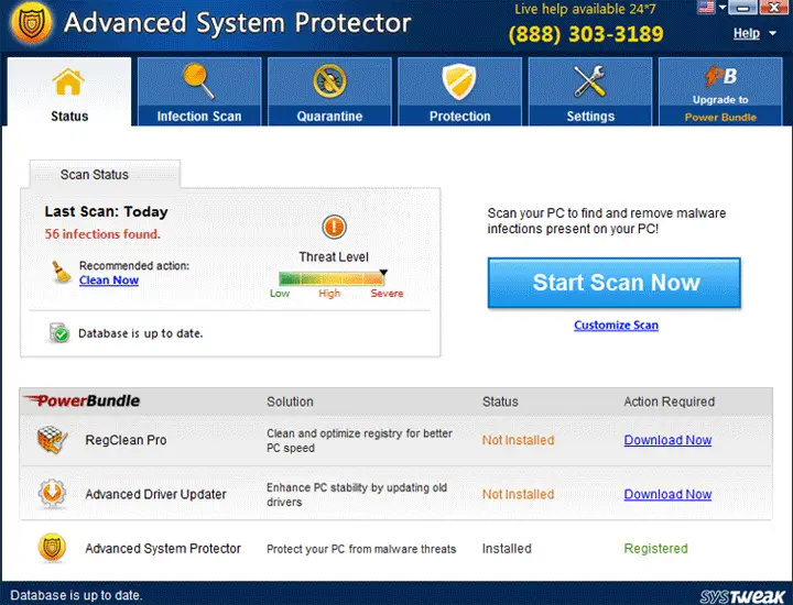 Advanced System Protector Viruses And Spyware Remover Software