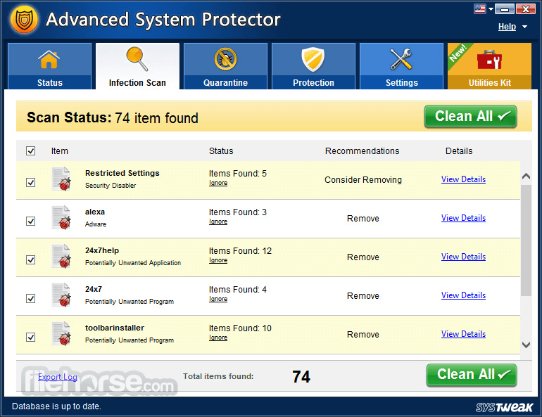 Advanced System Protector And Spyware Remover Software