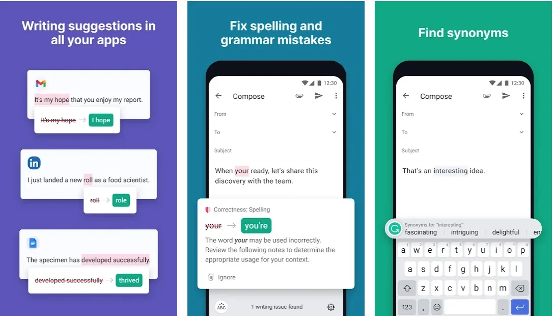 Grammarly keyboard premium apk