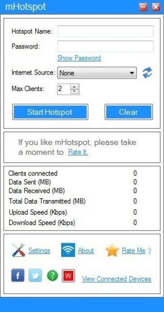 Mhotspot V Main Screen For Windows Free Download