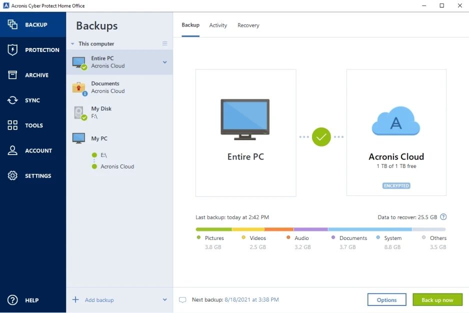 Acronis cyber protect home office free download