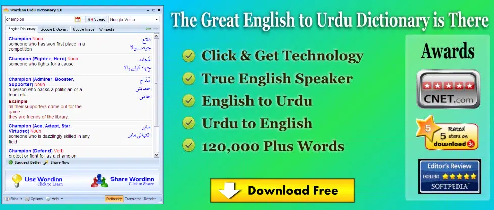 Download WordInn English to Urdu Dictionary For Windows Free Download