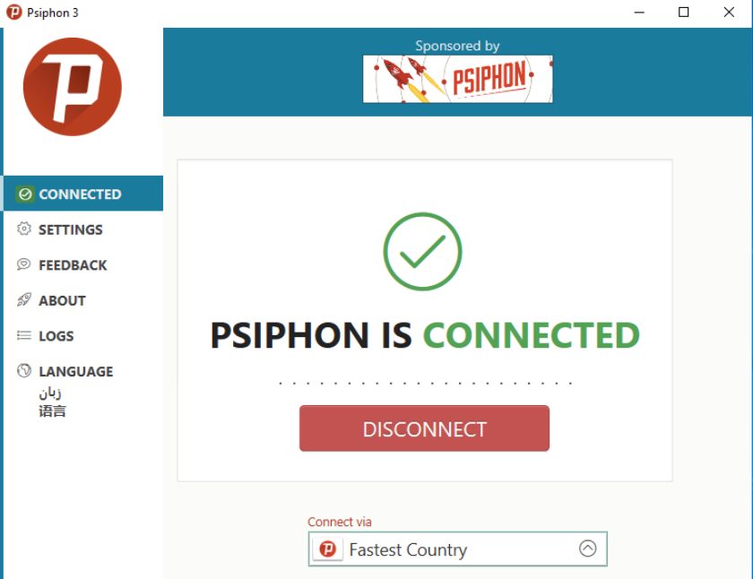 Psiphon Premium Connected