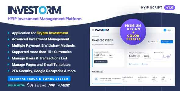 Investorm Advanced hyip investment management cover