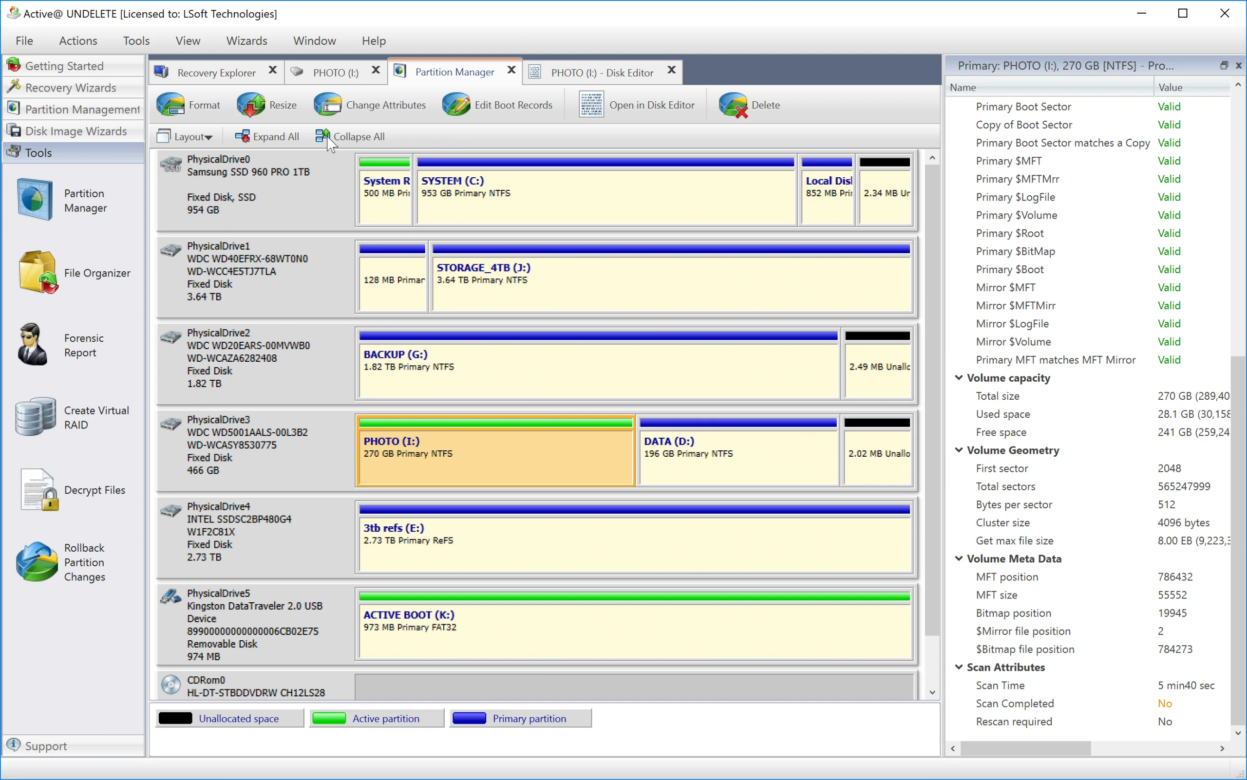 Active undelete ultimate partman screen