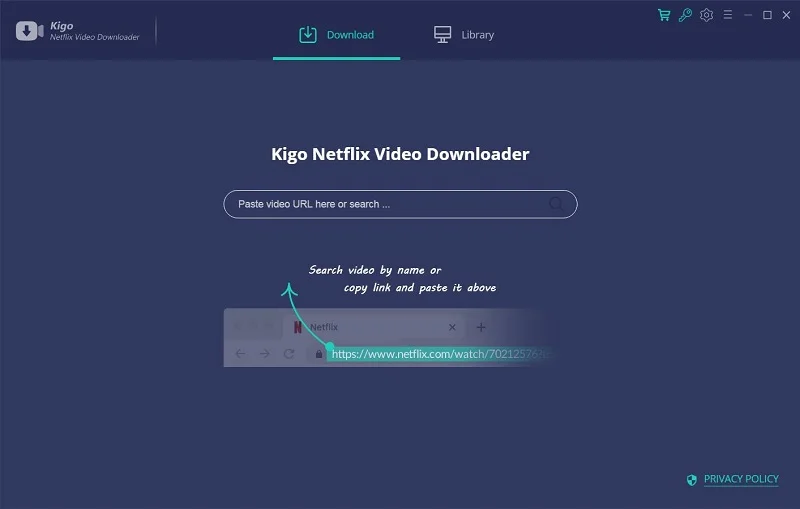 Kigo netflix video downloader main interface