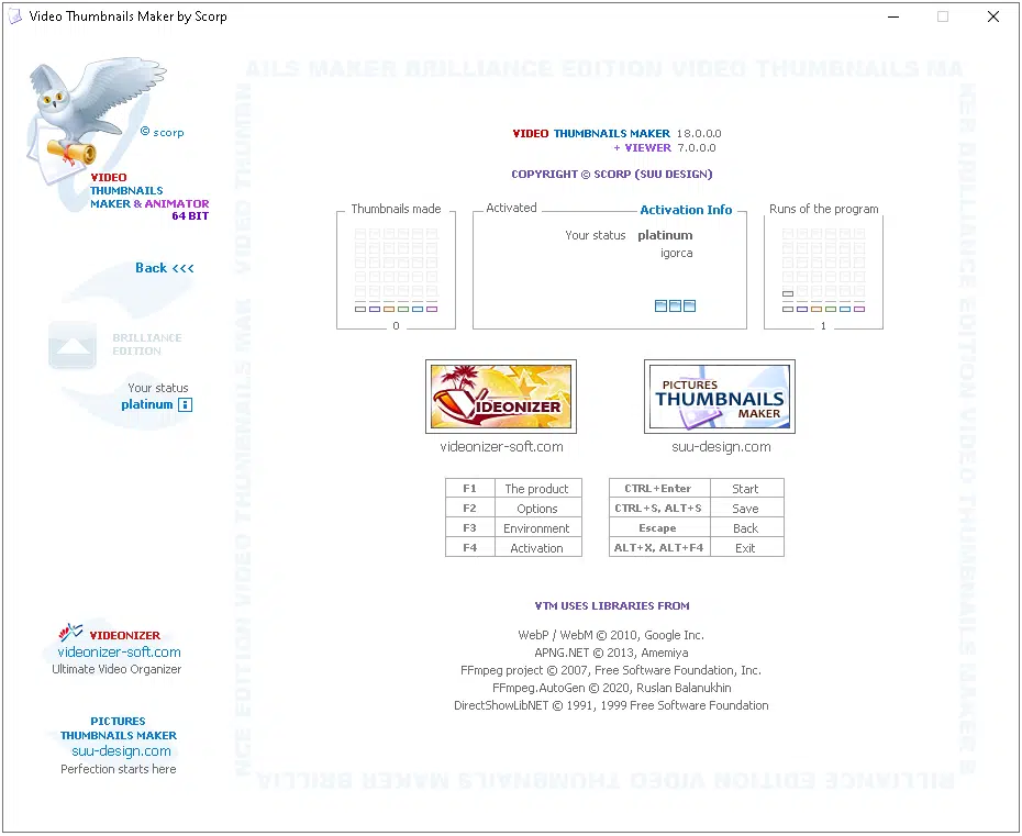 Video thumbnails maker platinum with keys