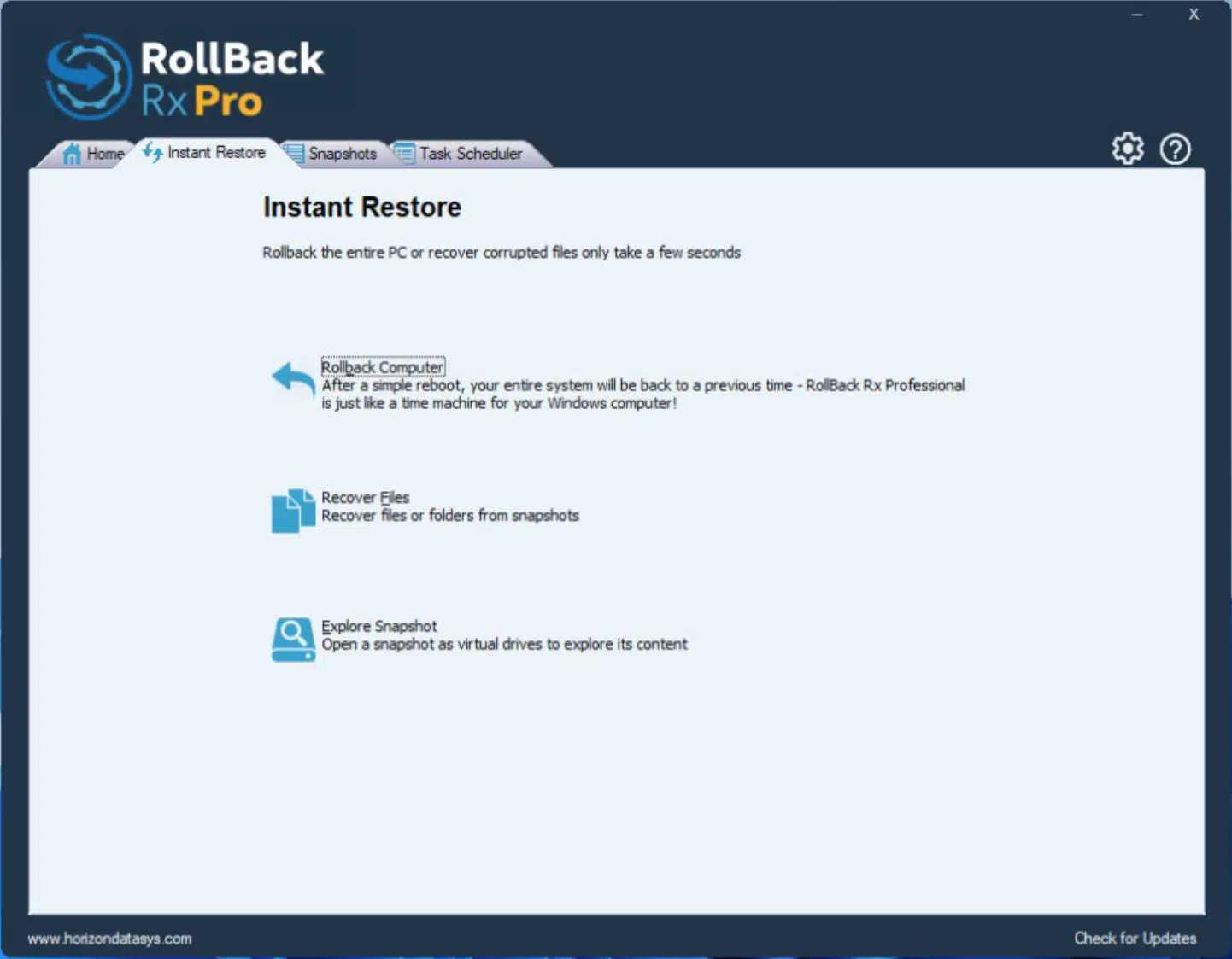 Download rollback RX pro main instant restore
