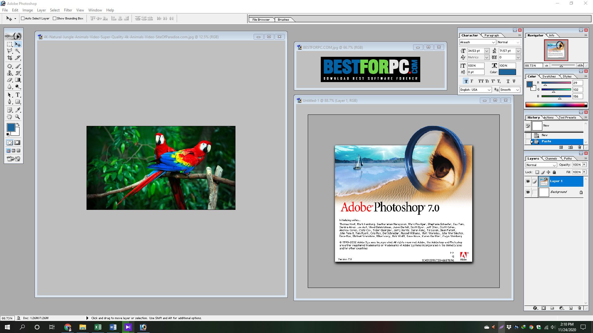 Adobe Photoshop 7 For Windows Free Download Serial keys