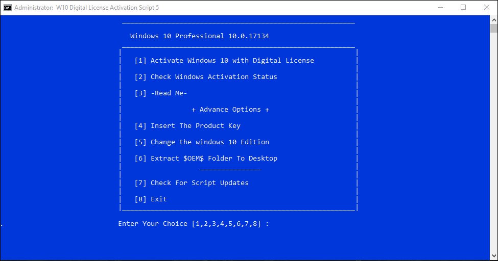 Windows 10 Digital License Activation Script For Windows Free Download