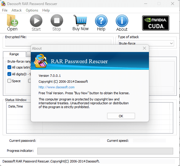 Daossoft RAR Password Rescuer For windows full version