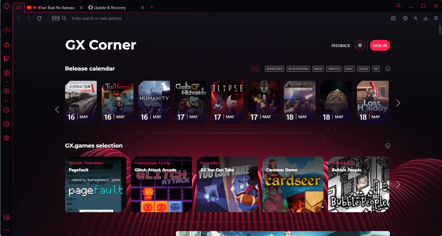 Opera GX Gaming Browser Free Download setup