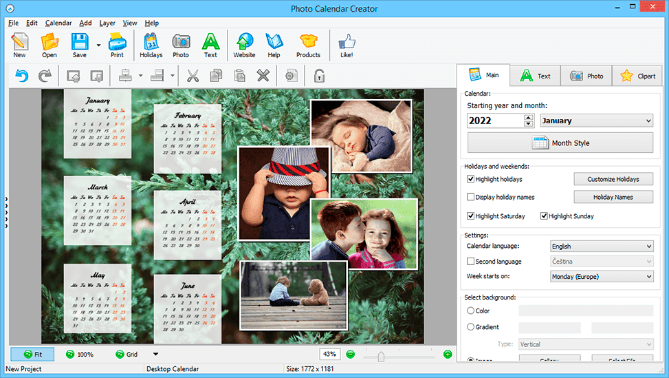 AMS Software Photo Calendar Creator Pro With  Download Now