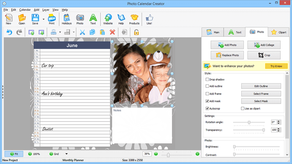 AMS Software Photo Calendar Creator Pro Full Version