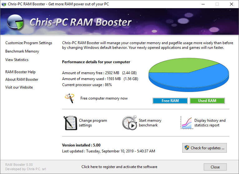 Download Chris-PC RAM Booster For Windows Free Download 11