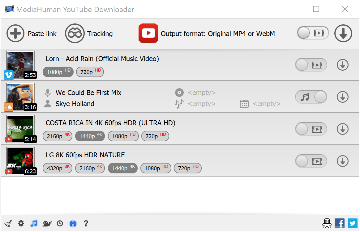 Image of MediaHuman YouTube Downloader, a Windows 7 tool for downloading YouTube videos