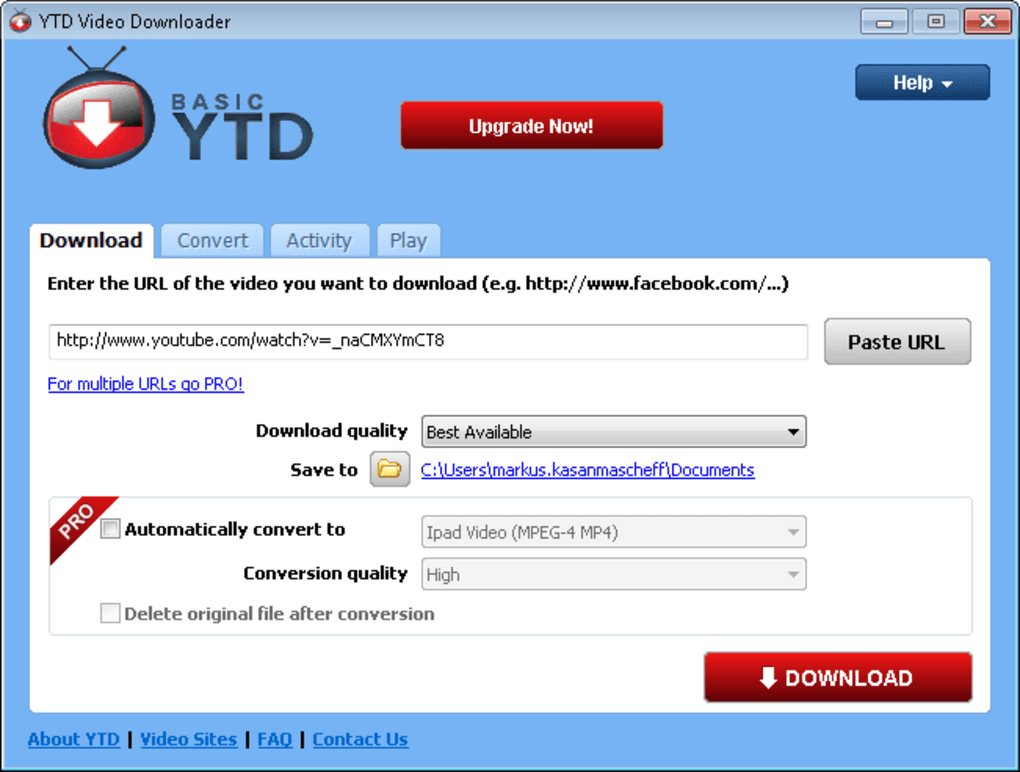 YTD Video Downloader PRO with serial keys