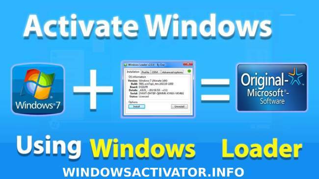 Activating Windows 7 Using Windows Loader.
