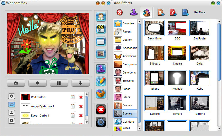 WebcamMax For Windows v8.0.7.8 Add Thousands of Fantastic Effects to Webcam Video for your live chats and Recording