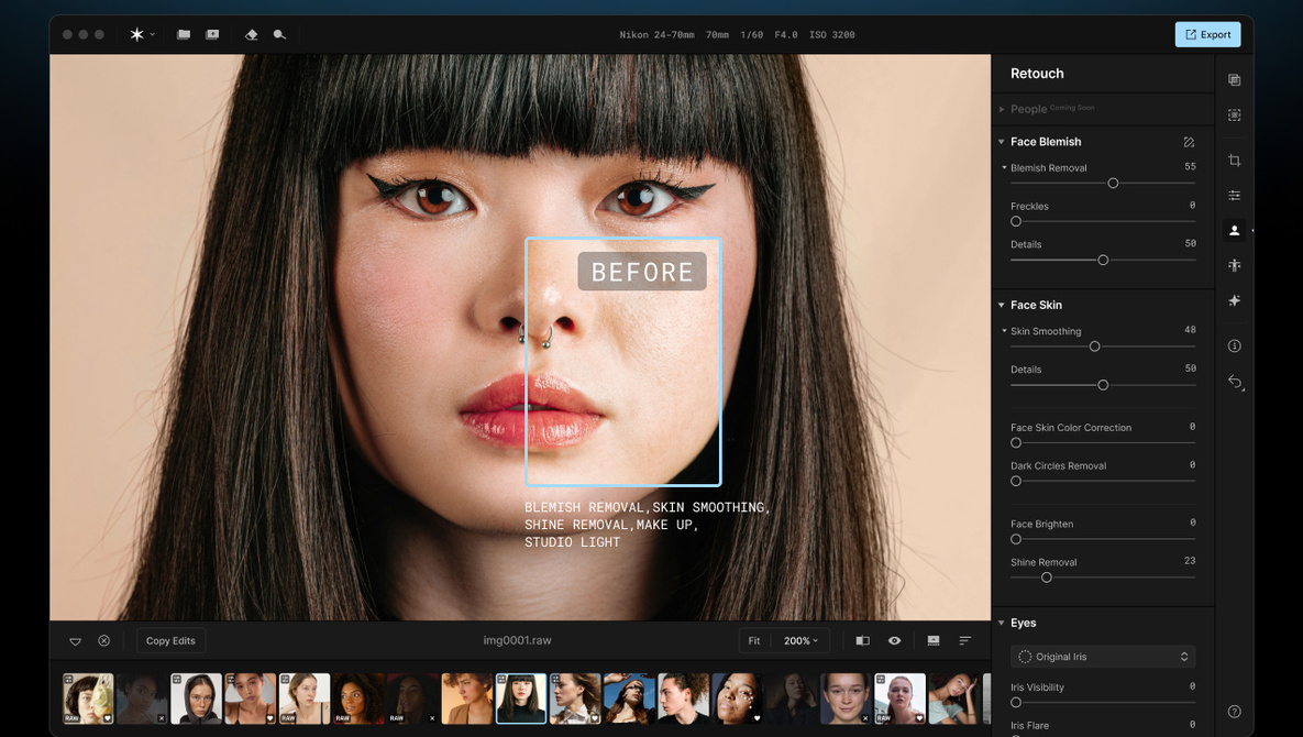Advanced Photo Correction, AI Beauty Retouching, AI image enhancement software, AI Portrait Enhancement Tool, AI Portrait Retouching, AI-based Photo Editor, AI-powered photo enhancer, Aperty Software, Automatic Skin Retouching, Best Portrait Editing Software, Digital Portrait Editor, Face Beautification Tool, Face Editing Software, Facial Feature Enhancement, High-quality Portrait Retouching, High-resolution Photo Retoucher, Photography Post-processing Software, Portrait Background Remover, Portrait Enhancement Tool, Portrait Lighting Adjustment, Portrait Photo Editor Software, Professional Photo Editing Software, Professional Portrait Software, Raw Photo Editing Tool, Skin Smoothing Software, Skylum Aperty Software