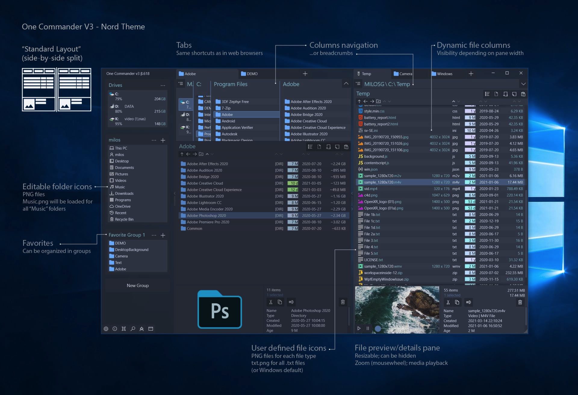 Advanced File Manager For Professional File Organization, Alternative File Explorer With Enhanced Search Features, Batch File Operations Software For Mass File Handling, Best File Manager Software For Windows Users, Column Navigation File Explorer With Sorting Options, Directory Browser With Multi-tab Navigation, Dual-pane File Manager For Efficient File Operations, Dual-panel File Manager With Seamless File Transfers, Explorer Replacement Software For Advanced File Handling, File Automation Tool For Efficient Workflow Management, File Management Software For Organizing Large Files, File Organization Tool With Drag-and-drop Support, File Preview Tool For Quick Content Viewing, Image Converter With Built-in File Manager Support, Long Filename Support For Deep Directory Structures, Modern File Manager With Advanced Navigation Features, Onecommander Pro 4 Full Version Download For Windows, Productivity Software For Organizing And Managing Files, Regex Renaming Tool For Automated File Renaming, Tabbed File Manager With Customizable Interface, Theme Customization Options For Personalized Ui, Windows 10 File Manager With Productivity Tools, Windows 11 File Manager For Power Users, Windows File Explorer Alternative With Dual-pane Support